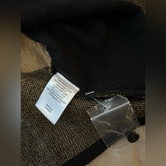 Alfred Dunner Gold and Black Cardigan Sweater with a built in black shirt - Picture 3 of 5